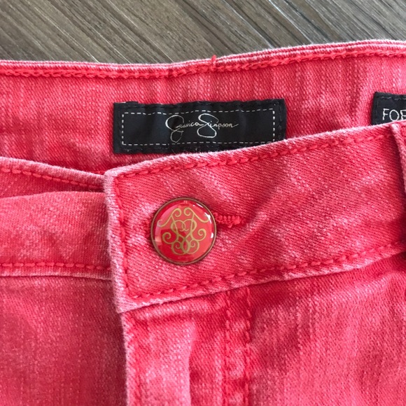 Jessica Simpson Red Denim Shorts - Picture 2 of 4
